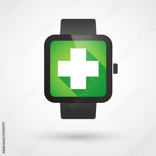 Smart watch icon with a pharmacy sign