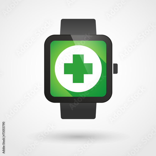 Smart watch icon with a pharmacy sign