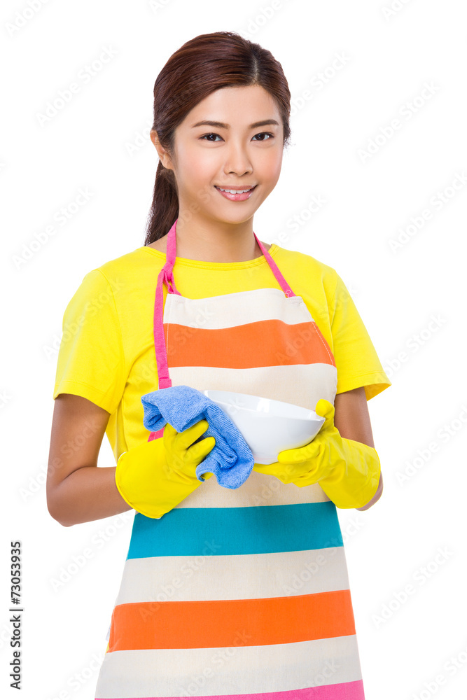 Housewife washing dish Housewife washing dish