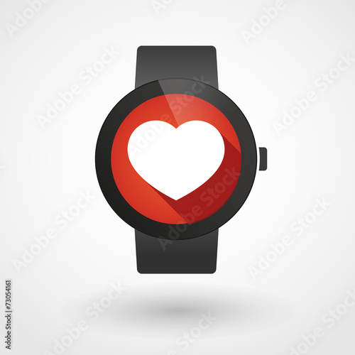 Smart watch icon with a heart