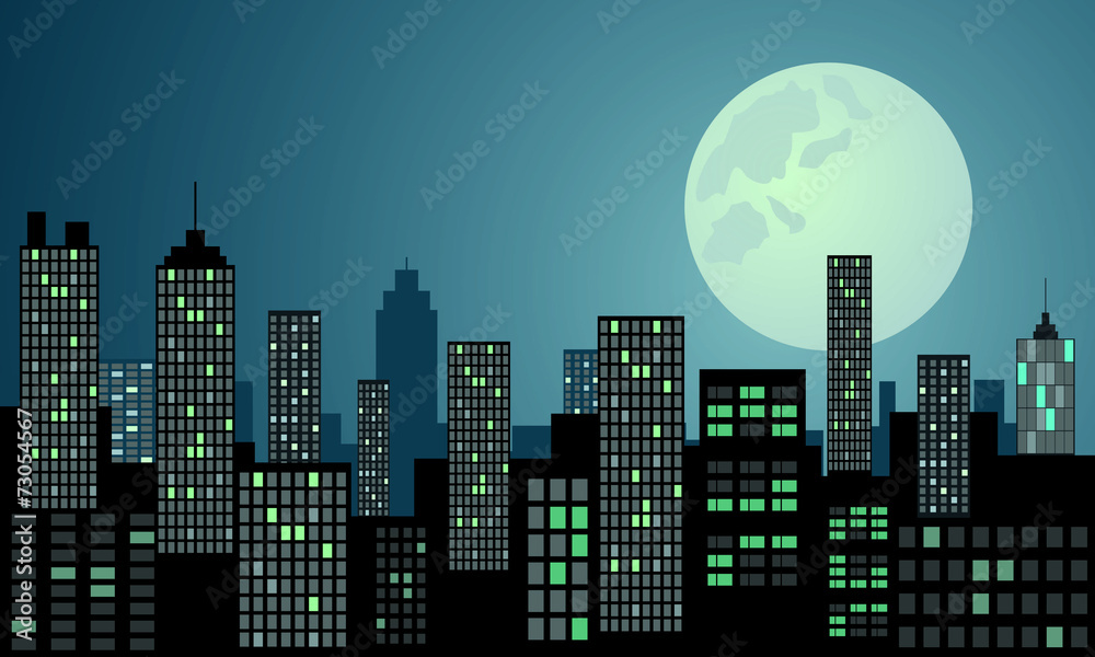 Naklejka premium miasto nocą