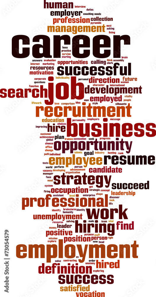 Obraz premium Career word cloud concept. Vector illustration