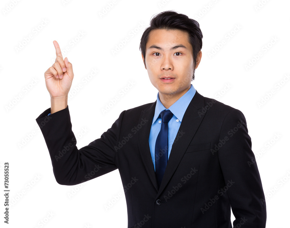 Businessman with finger point up Businessman with finger point up