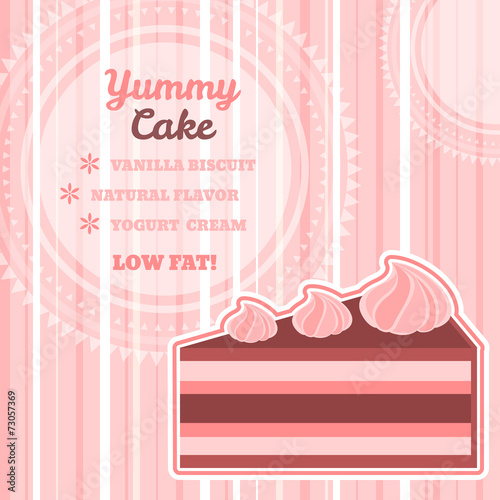 Tasty cake background with round text space