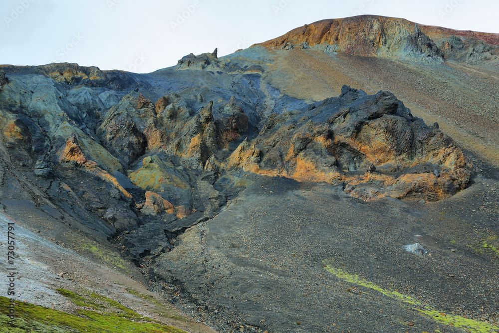 Multicolored mountains at Landmannalaugar,