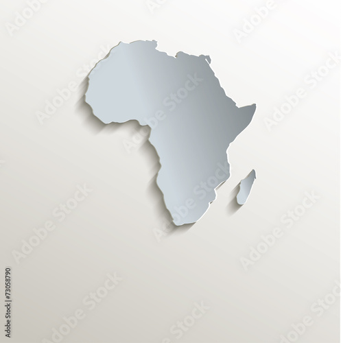 Africa map white blue card paper 3D vector