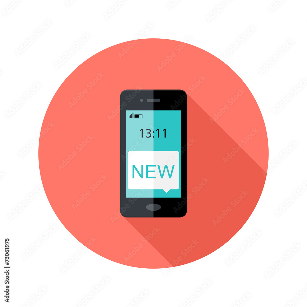 Smartphone App Notification Circle Flat Icon