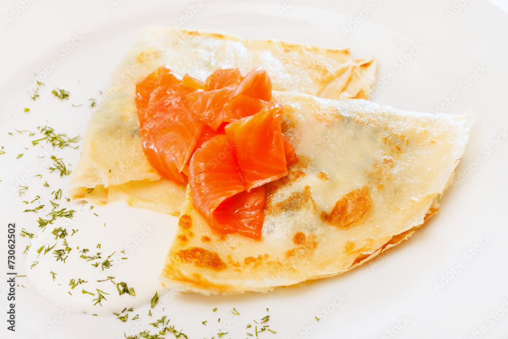 pancakes with salmon pancakes with salmon