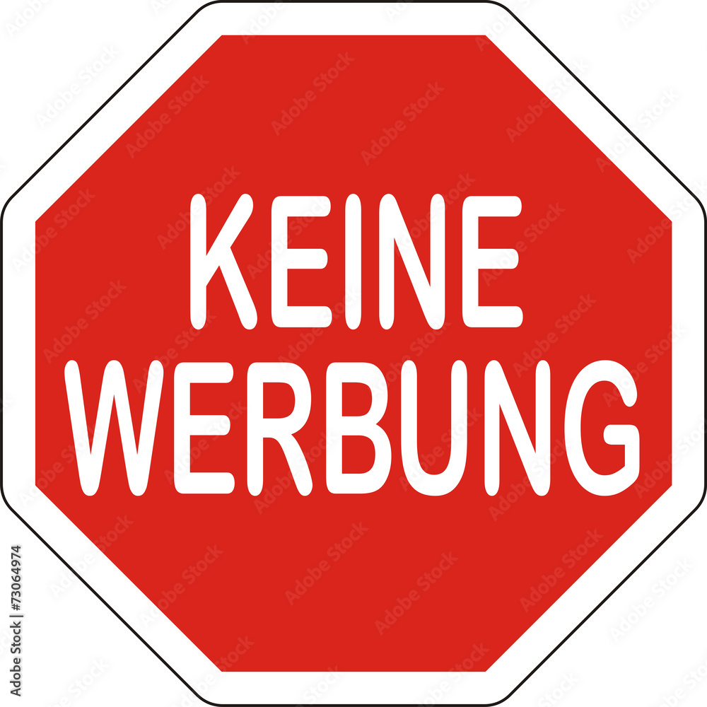 Stop, keine werbung StockIllustration Adobe Stock