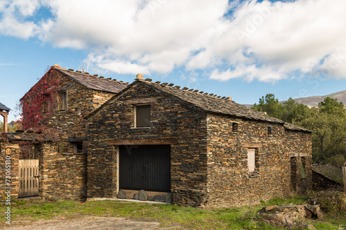 Stone houses slate Guadalajara, Spain © bsanchez