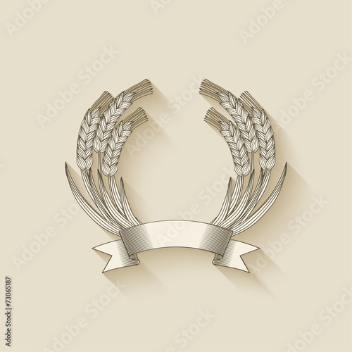 sheaf of wheat with ribbon