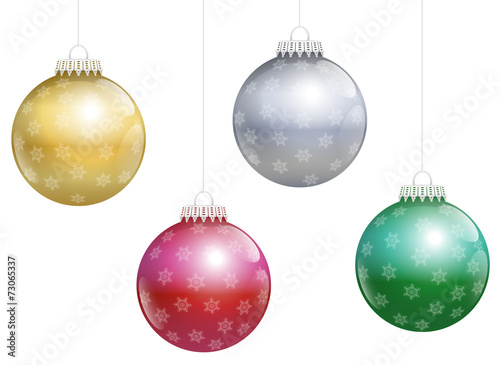 Christmas Tree Balls Snowflakes