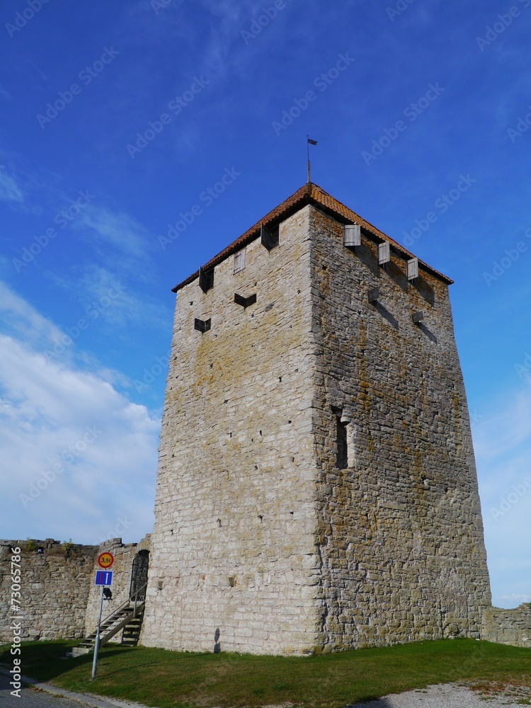 One of the towers in the historic city wall in Visby