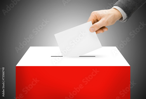 Ballot box painted into national flag colors - Poland