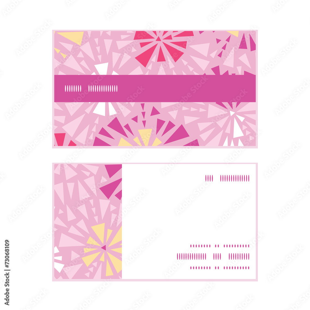 Vector pink abstract triangles horizontal stripe frame pattern