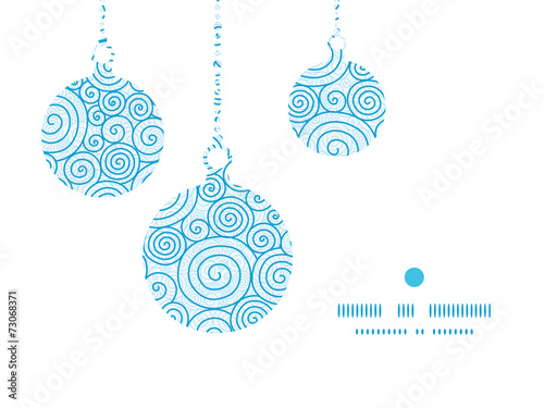Vector abstract swirls Christmas ornaments silhouettes pattern