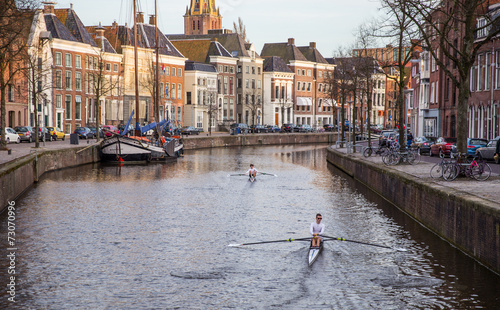 GRONINGEN, NETHERLANDS - MARCH 20: Streets of the town, on March