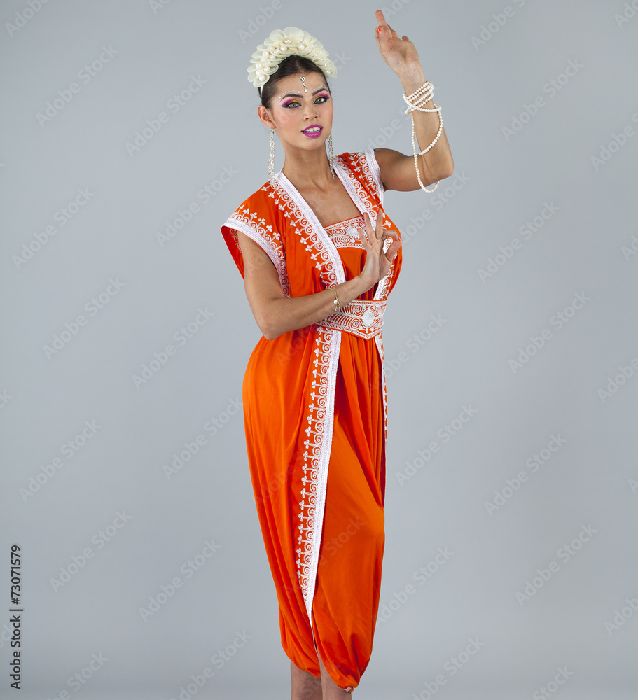 Young traditional Asian Indian woman in indian sari Stock Photo Adobe