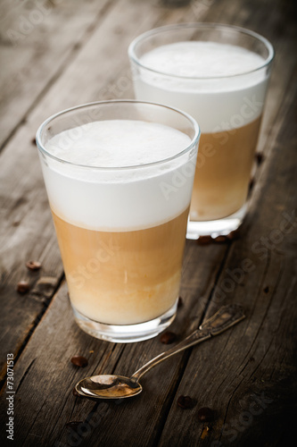 Two glasses of latte