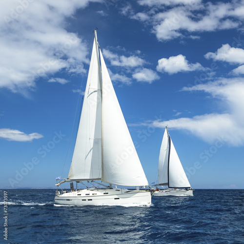 Regatta. Luxury yachts in the waters of the Sea.