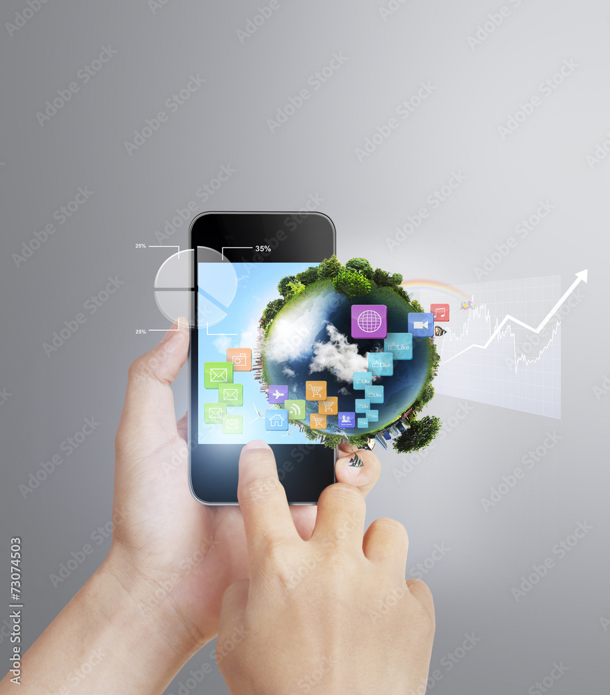 hand holding smart phone