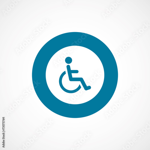 Photo cripple bold blue border circle icon.