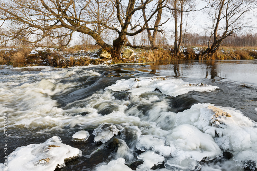 River ice. river in winter River ice. river in winter