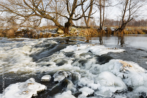 River ice. river in winter