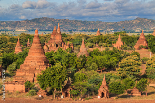 View of ancient pagoda at Old Bagan in Bagan-Nyaung U of Myanmar