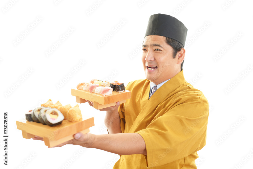 笑顔の寿司職人 笑顔の寿司職人