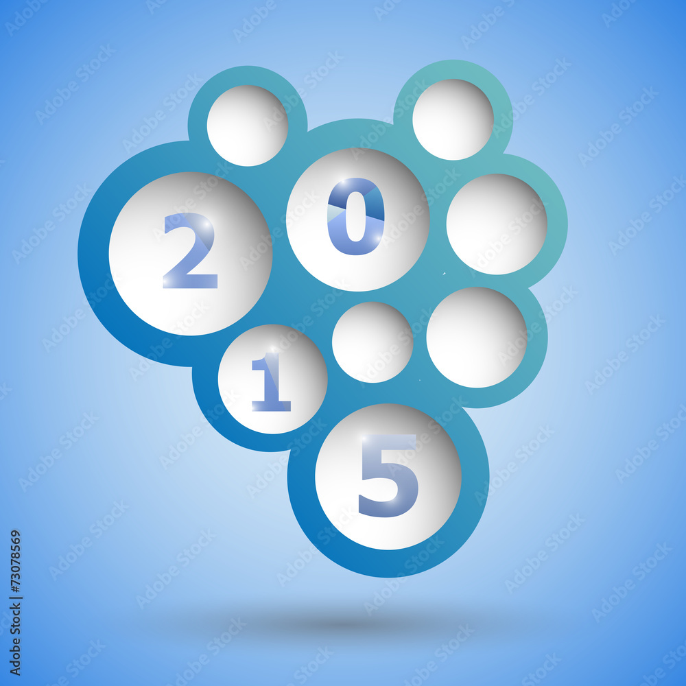 2015 with abstract blue speech bubble background 2015 with abstract blue speech bubble background
