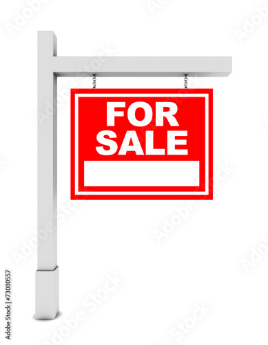 For sale banner on white background