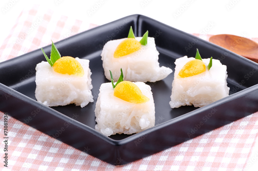 Thai dessert made from glutinous rice Thai dessert made from glutinous rice