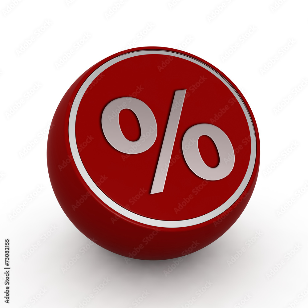 Percent circular icon on white background