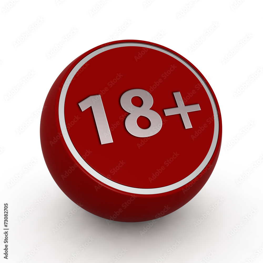 18+ circular icon on white background 18+ circular icon on white background