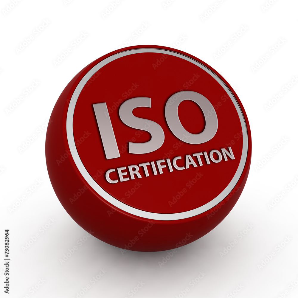 Iso certification circular icon on white background Iso certification circular icon on white background