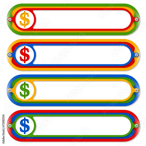 four colored frames for any text with dollar symbol