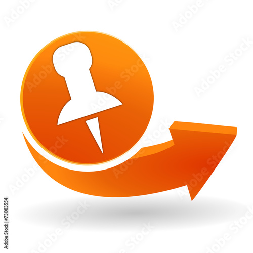 punaise sur bouton web orange