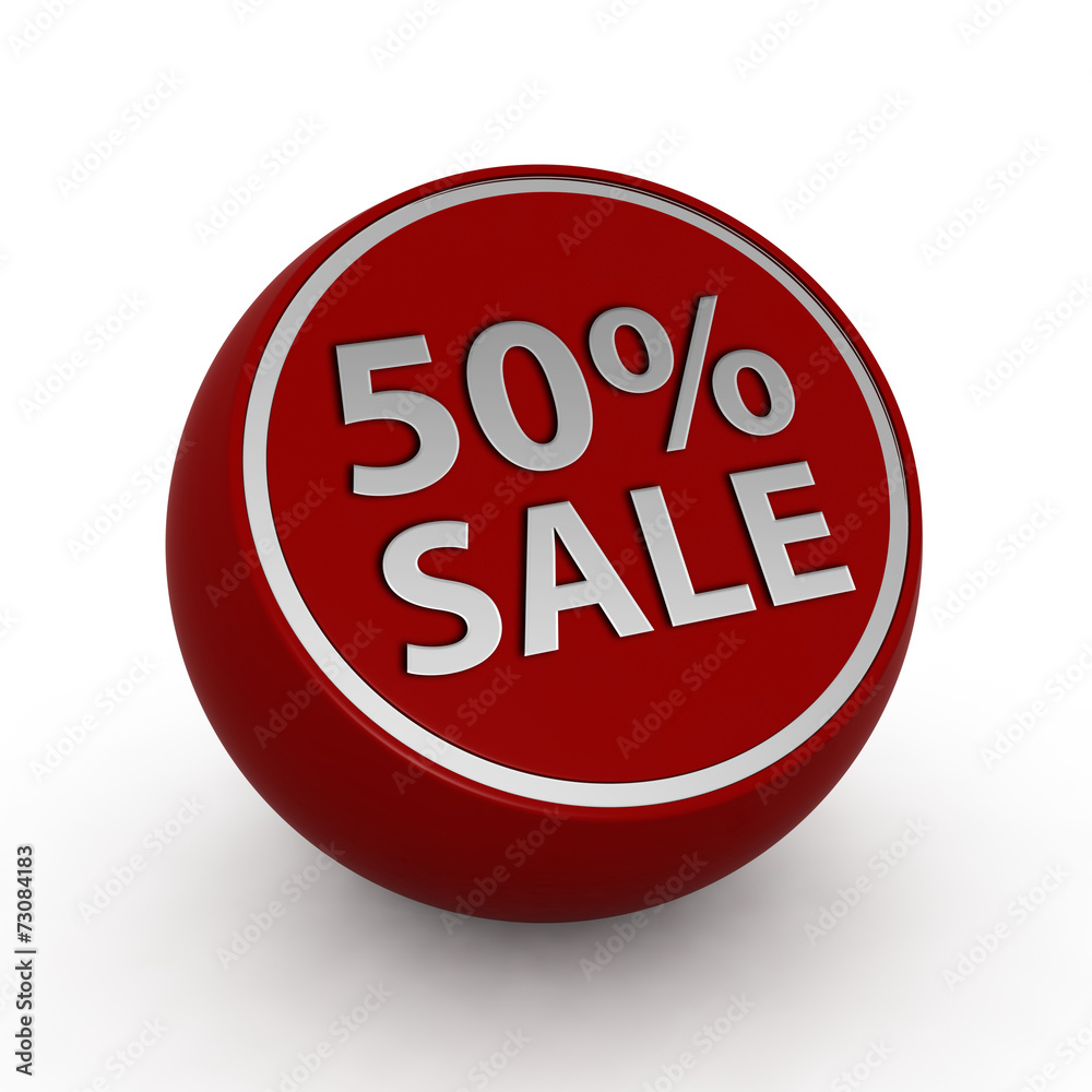 Sale fifty percent circular icon on white background Sale fifty percent circular icon on white background