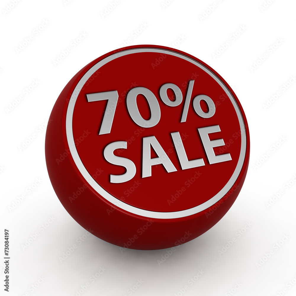 Sale seventy percent circular icon on white background Sale seventy percent circular icon on white background