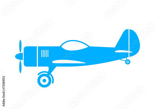 Blue plane icon on white background