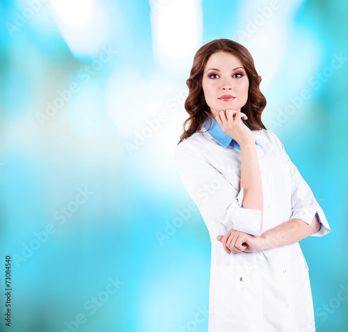 Young beautiful doctor on h...