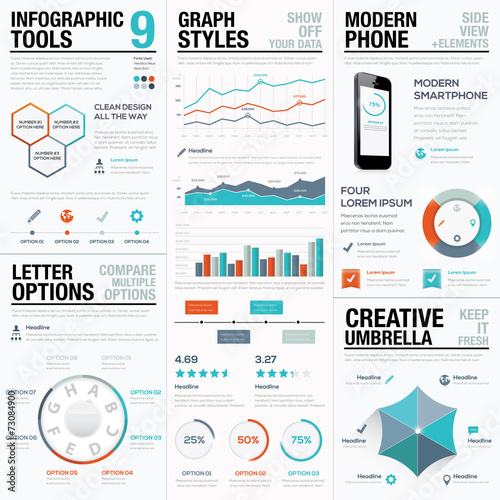 Modern statistics and info graphic vector elements for business