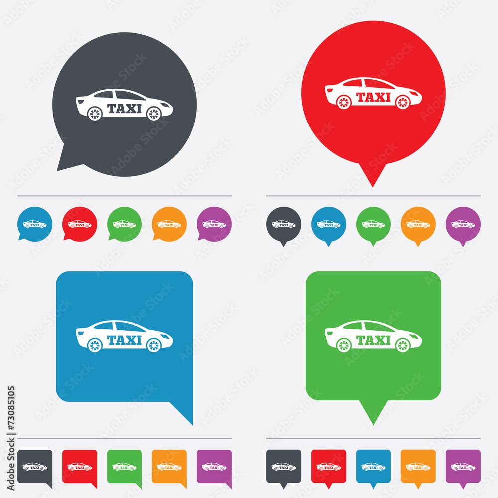 Obraz premium Taxi car sign icon. Sedan saloon symbol.
