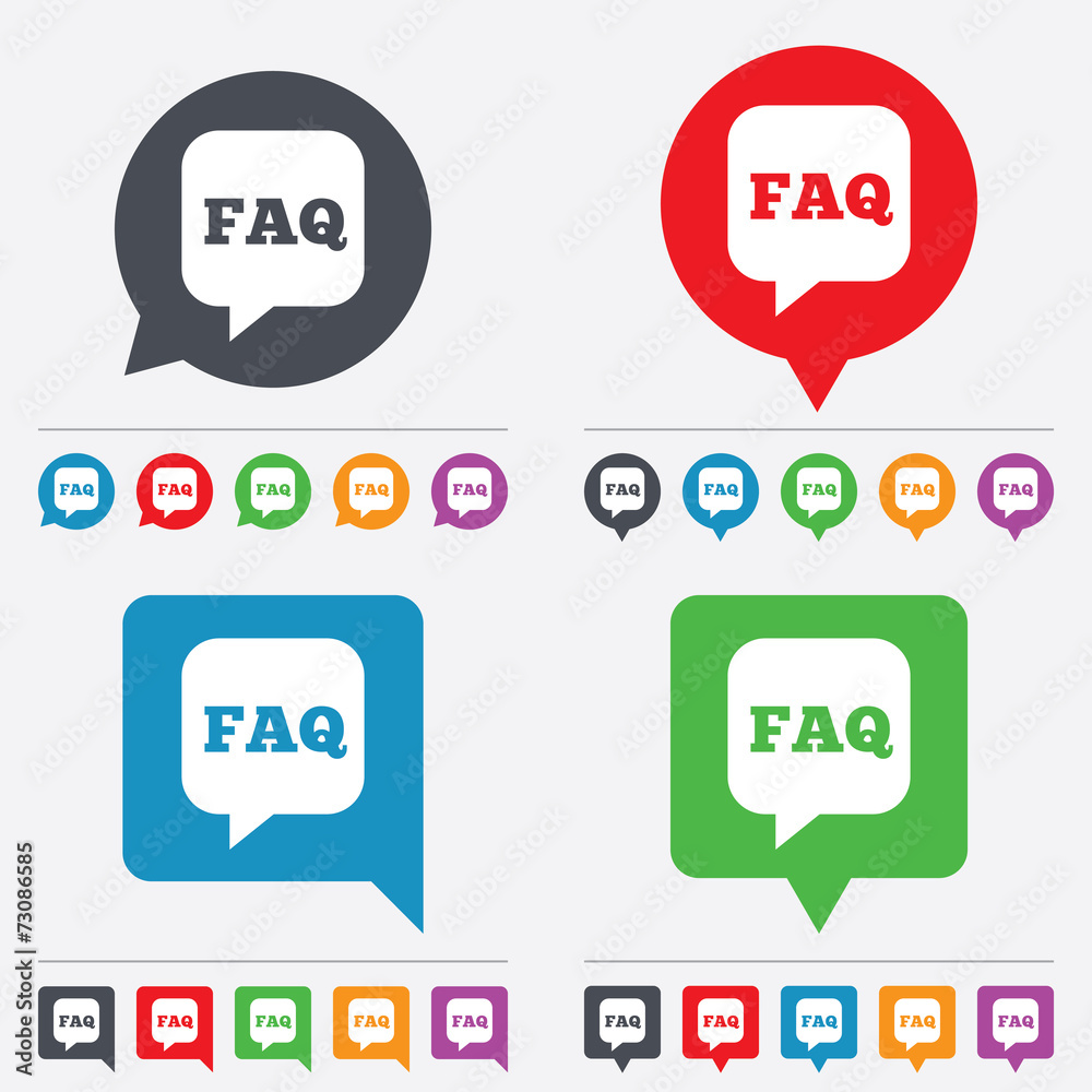 FAQ information sign icon. Help symbol. FAQ information sign icon. Help symbol.
