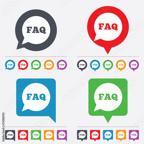 FAQ information sign icon. Help symbol.