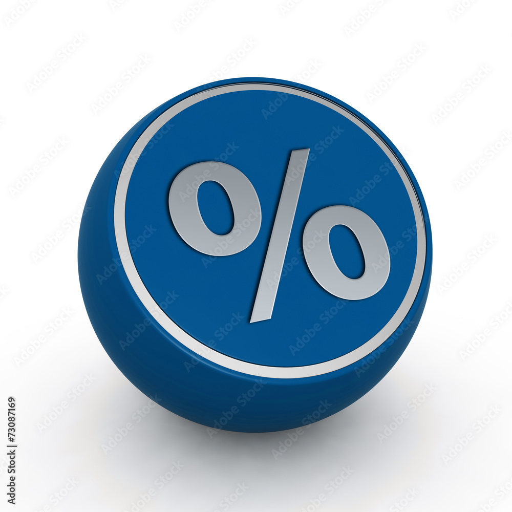 Percent circular icon on white background Percent circular icon on white background