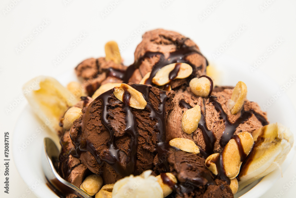 Salted Peanuts on Ice Cream Sundae