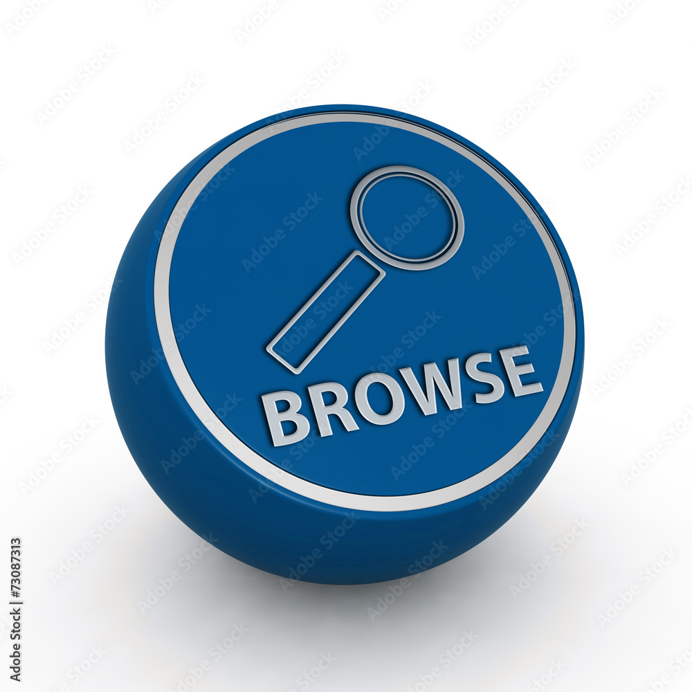 Browse circular icon on white background Browse circular icon on white background