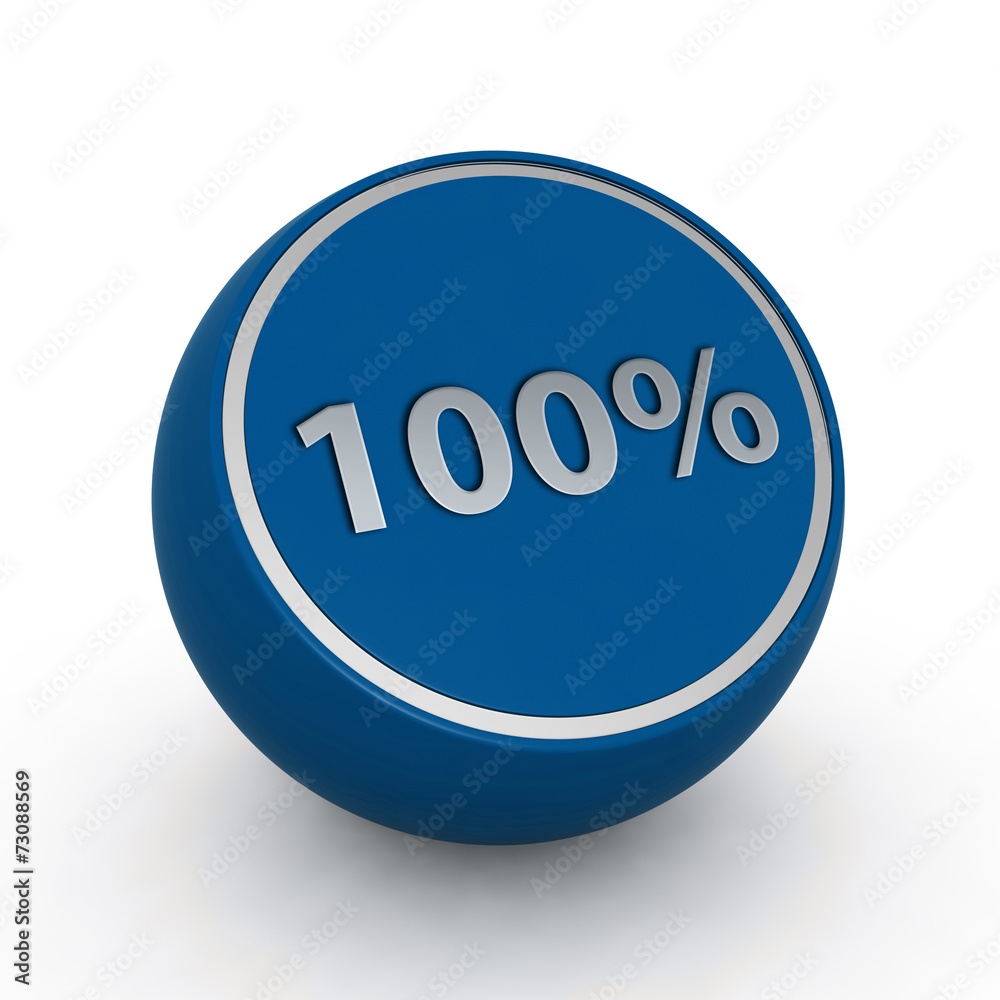 Hundred percent circular icon on white background Hundred percent circular icon on white background